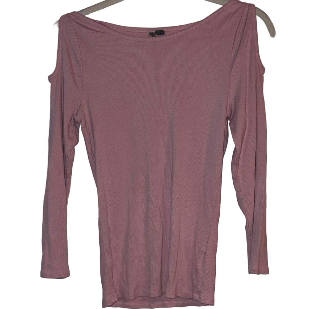 Anthropologie Blush Long Sleeve Cold Shoulder Top | EUC | Sz M - Picture 3 of 5